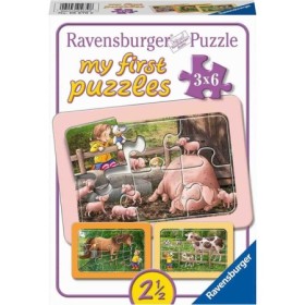 Puzzle animale de la ferma 3x6 piese